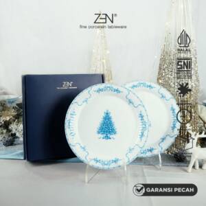 ZEN Piring Keramik Salad Plate Twinkle Blue - Aesthetic Hadiah Kado isi 2 pcs + Box