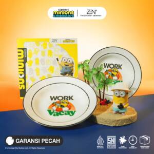MINIONS ZEN Piring Sup Soup Plate Keramik Minion New 2 pcs + Box