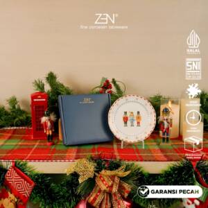 ZEN Piring Kecil BB Plate Starry Nutcracker -  Snack Plate Hadiah Kado Natal Isi 2 Pcs + Box