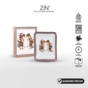 ZEN X Ghea Ramayana Wayang Kulit Asbak Keramik Diameter 13 cm isi 1 pcs + Box