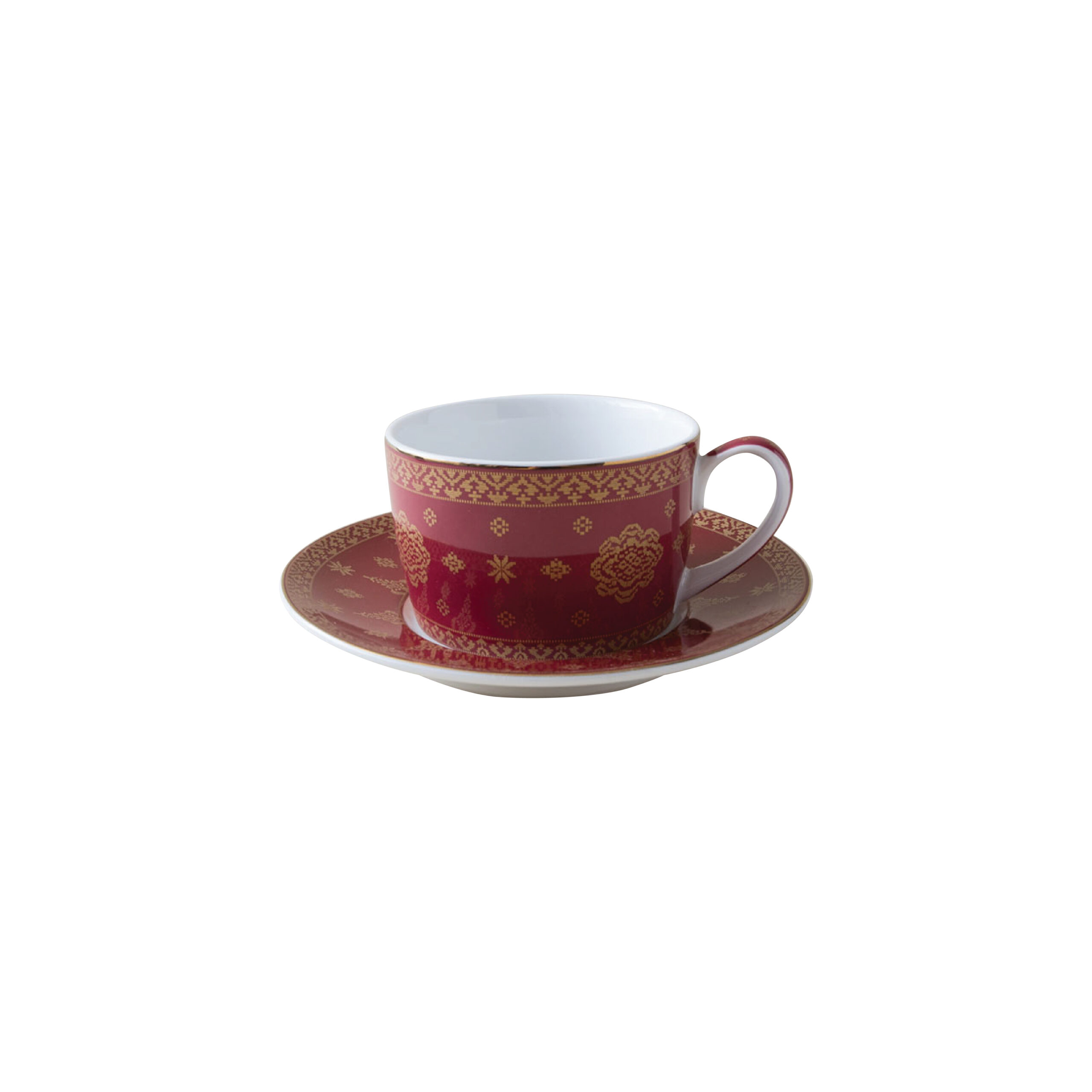 Ghea Panggabean Songket Series – Cup & Saucer Red – Zen Tableware ...