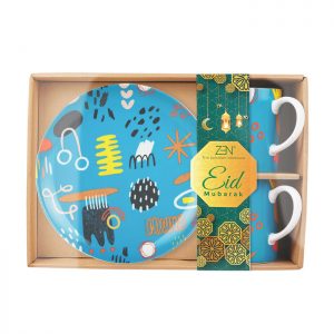 Lebaran Hampers Series – Calla The Label Piring Salad & Mug Kate Blue
