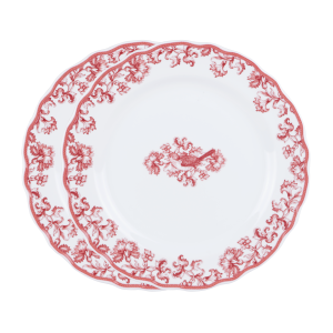 Earth Garden Burgundy – Piring Makan Keramik Dinner Plate (2pcs) + Box