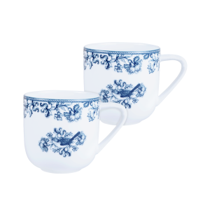 Earth Garden Navy – Mug / Gelas Keramik 2 (pcs) + Box