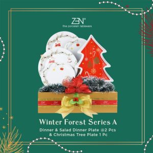 Hampers/Parcel Piring Keramik Winter Forest Christmas Tree Red