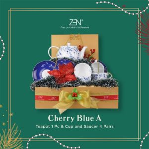 Hampers/Parcel Teko Cangkir Keramik Cherry Blue Series