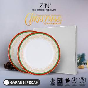 ZEN Piring Makan Keramik Christmas Ornament 2 pcs + Box